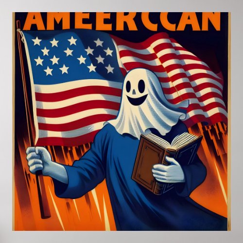 Vintage Spook Boo_merica Propaganda Style Poster