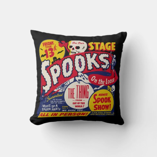 Vintage Spook Show Poster Art Pillow