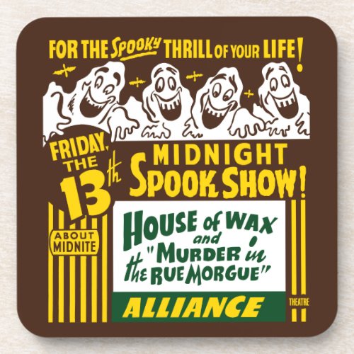 Vintage Spook Show Poster Art _ Set of 6 Coasters