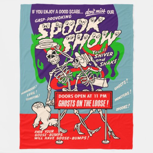 Vintage Spook Show Poster Large Fleece Blanket