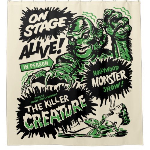 Vintage Spook Show Poster _ Monster Show Shower Curtain