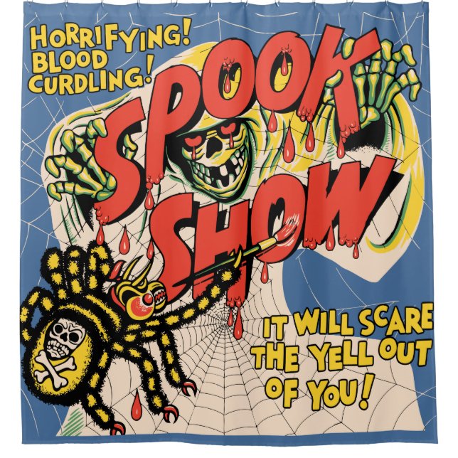 Vintage Spook Show Poster Shower Curtain (Front)