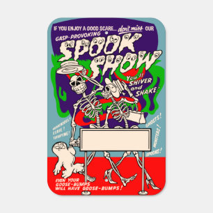 Vintage Spook Show Walking Skeletons Metal Sign