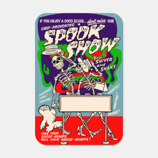Vintage Spook Show Walking Skeletons Metal Sign