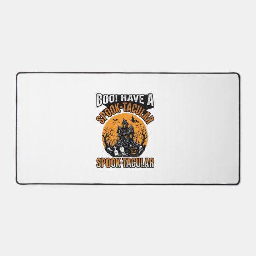 Vintage Spook-Tacular Halloween Haunted House Shir Desk Mat