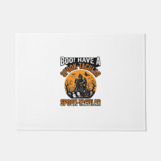 Vintage Spook-Tacular Halloween Haunted House Shir Doormat