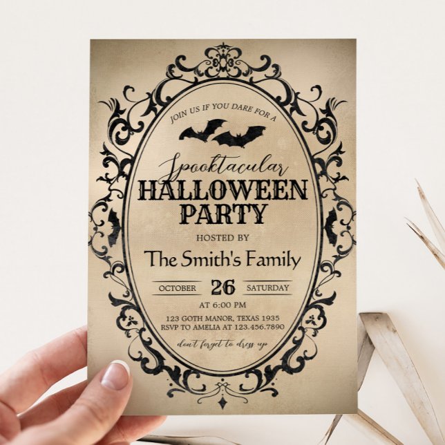 Vintage Spooktacular Adult Costume Halloween Party Invitation (Vintage Spooktacular Costume Halloween Party Invitation)