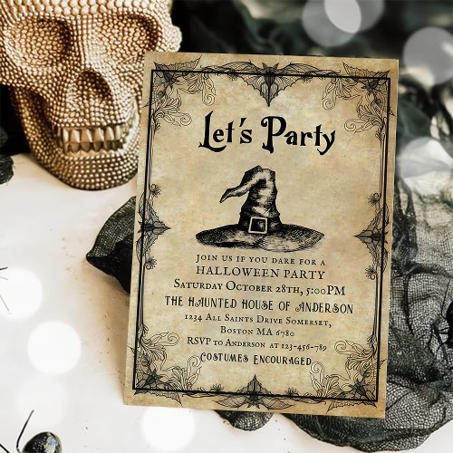 Vintage Spooktacular Adult Halloween Costume Party Invitation