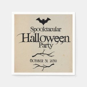 Vintage Spooktacular Batty Adult Halloween Party Napkins
