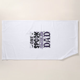 Vintage Spooktacular Dad Halloween Shirt Design_1 Beach Towel
