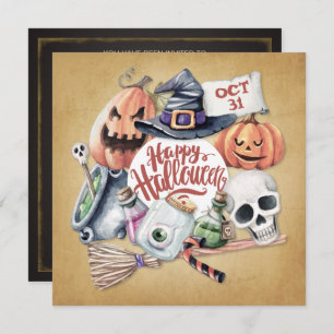 Vintage Spooktacular Halloween Party Invitation