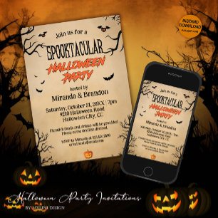 Vintage Spooktacular Halloween Party Invitation