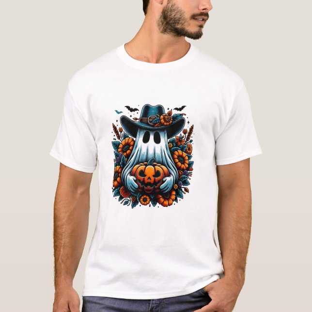 Vintage Spooky Cowboy Ghost T-Shirt (Front)