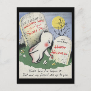 Vintage Spooky Halloween 7 Postcard