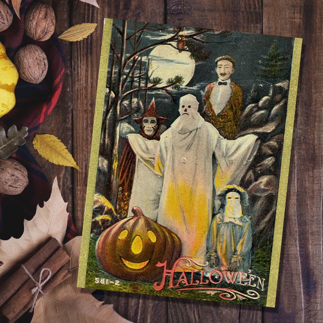 Vintage Spooky Halloween Costumes Postcard (Creator Uploaded)