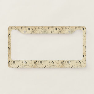 Vintage Spooky Halloween Seamless Pattern License Plate Frame