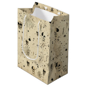 Vintage Spooky Halloween Seamless Pattern Medium Gift Bag