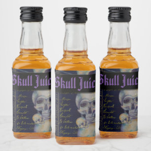 Vintage Spooky Halloween Skull Juice Beer Bottle L Liquor Bottle Label