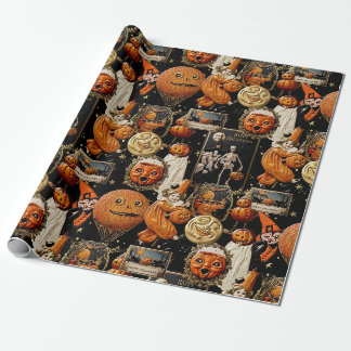 Vintage Spooky Halloween Wrapping Paper