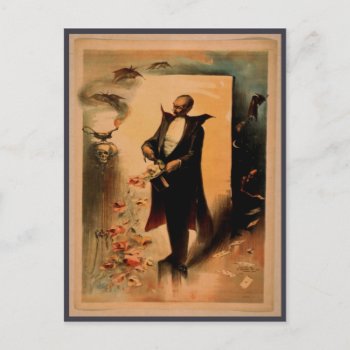 Vintage Spooky Magician Poster Postcard by cardland at Zazzle