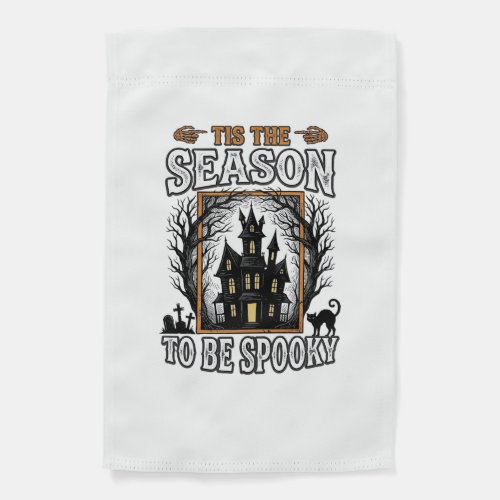 Vintage Spooky Season Haunted House Halloween Desi Garden Flag