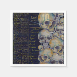 Vintage Spooky Skulls Halloween Napkins