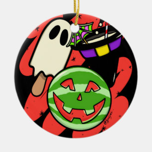 Vintage Spooky Summerween Watermelon - Spooky Summ Ceramic Ornament