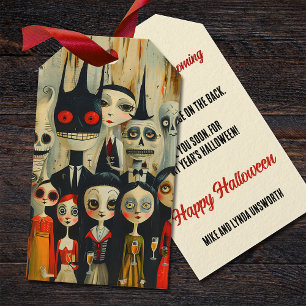 Vintage Spooky Time Halloween Favor Gift Tags
