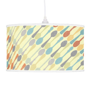 Vintage Spoon Pattern Any Custom Color Background Hanging Lamp