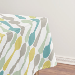 Vintage Spoon Pattern Any Custom Color Background Tablecloth