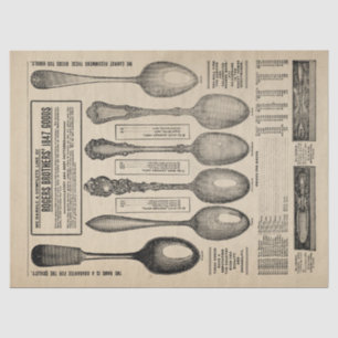 Vintage Spoons Catalog Page Decoupage Tissue Paper
