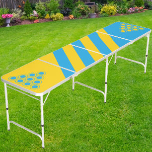 Vintage Sport Aqua Reef Striped Beer Pong Table