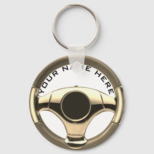 vintage sport car steering wheel garage key ring 2