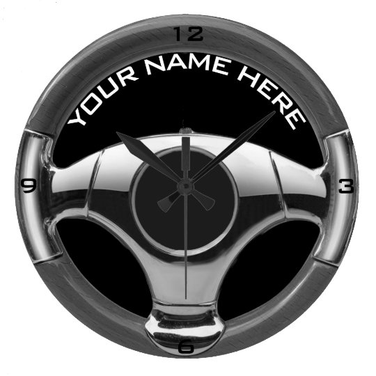 Vintage Sport Car Wood Look Steering Wheel Clock 6 Zazzle Com