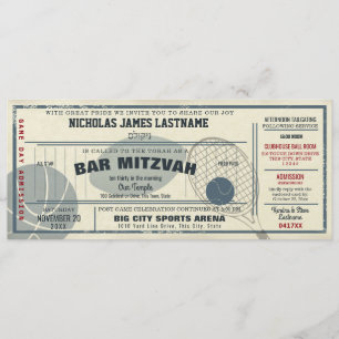 Vintage Sport Pass Bar Mitzvah Invitation