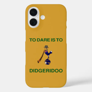 Vintage “Sporting Emblem” with Didgeridoo Motif iPhone 16 Case