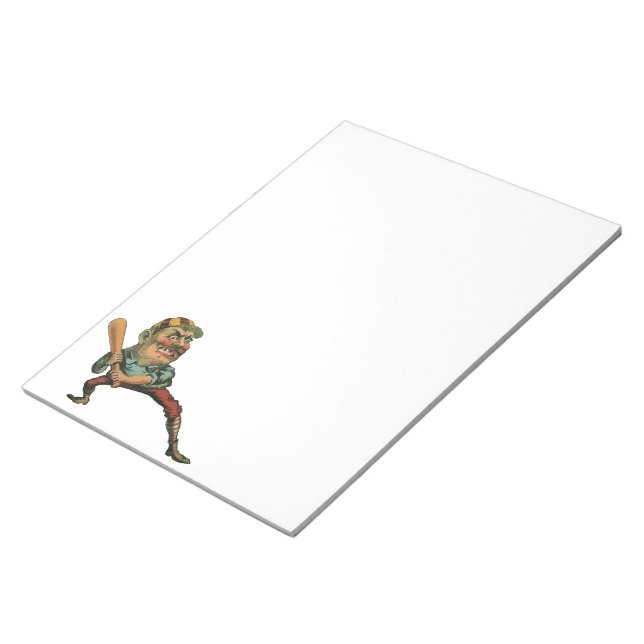 Vintage Sports, Angry Baseball Player Batter Notepad (Angled)