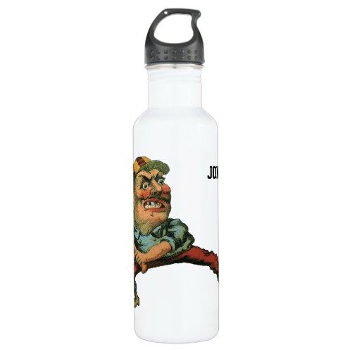 Vintage Sports Angry Baseball Player Batter Water Bottle