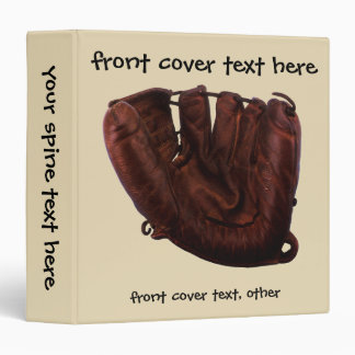 Vintage Sports, Antique Leather Baseball Glove 3 Ring Binder