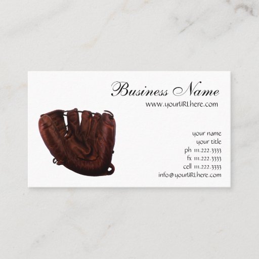 Customizable Vintage Sports; Baseball Glove Business Card Template