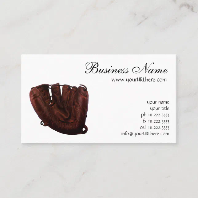 Vintage Sports, Antique Leather Baseball Glove Business Card Zazzle