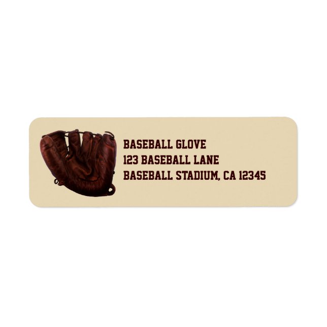 Vintage Sports, Antique Leather Baseball Glove Label (Front)