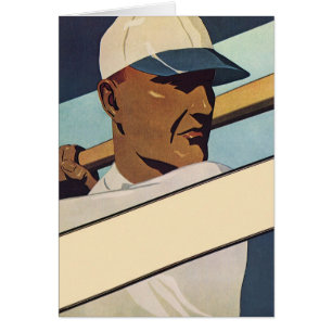 Vintage Sports Baseball Batter, Stylized Art Cards