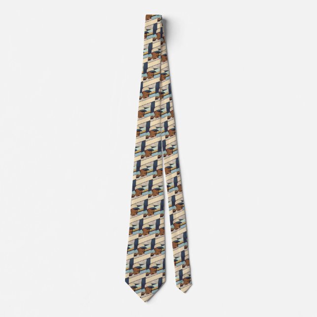 Vintage Sports Baseball Batter, Stylized Art Tie (Front)