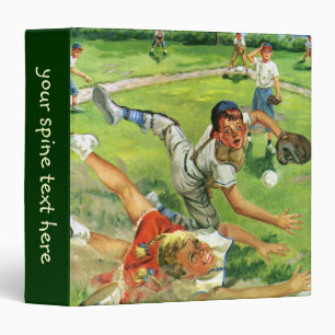 Vintage Sports Baseball, Children Teams Playing Binder