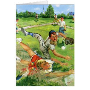 Vintage Sports Baseball, Children Teams Playing Cards