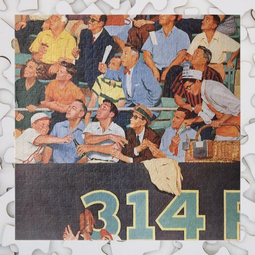 Vintage Sports Baseball Fans at a Game Jigsaw Puzzle