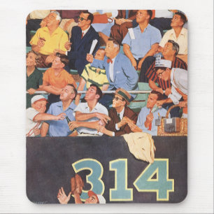Vintage Sports Baseball Fans Watching a Game Mouse Pad