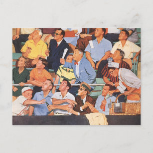 Vintage Sports Baseball Fans Watching a Game Postcard