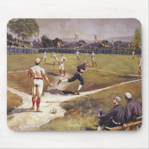 Vintage Sports Baseball Game by Henry Sandham Mouse Pad